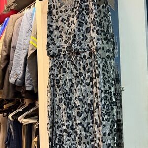 Latched Mama Blue and Black Leopard Dress